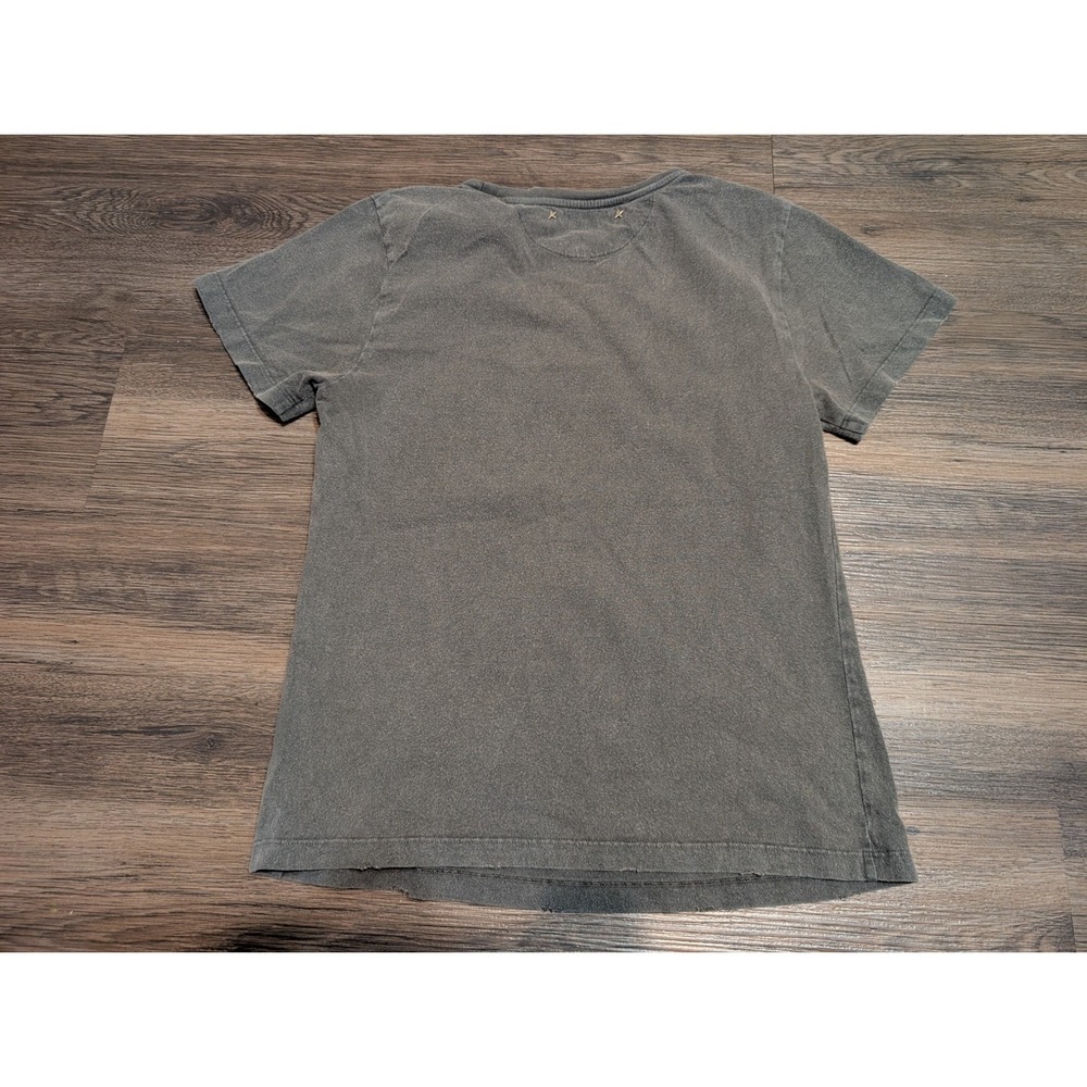 Golden Goose Charcoal Gray Distressed GOLDEN Inverted Logo T-Shirt Italy S? READ - Picture 5 of 5